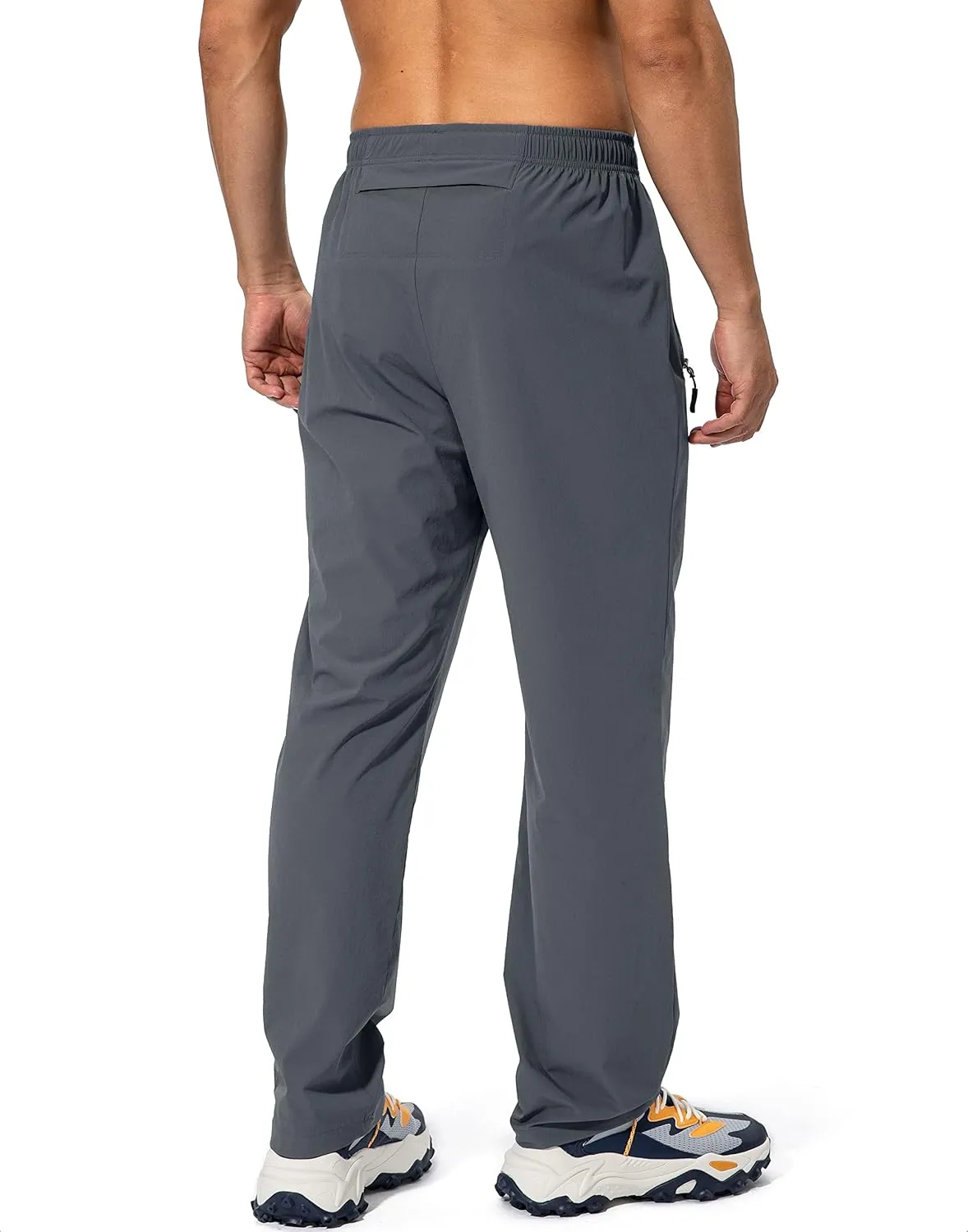Pudolla Men's Workout Athletic Pants Elastic Waist Jogging Running Pants for Men with Zipper Pockets