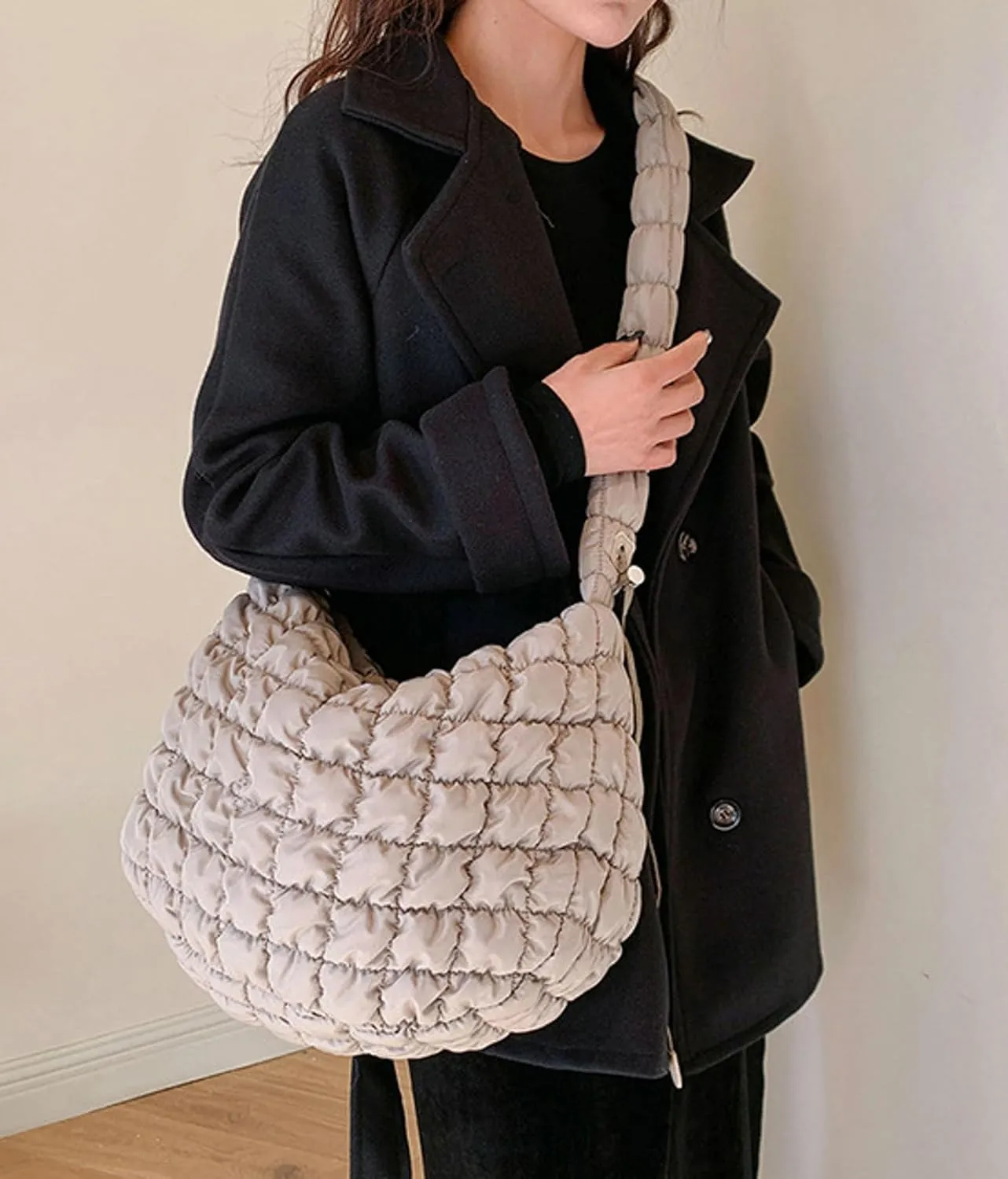 Puffer Tote Bag Women 2025 Quilted Padded Down Jacket Bag Soft Puffy Crossbody Bag Handbags Bubble Purse