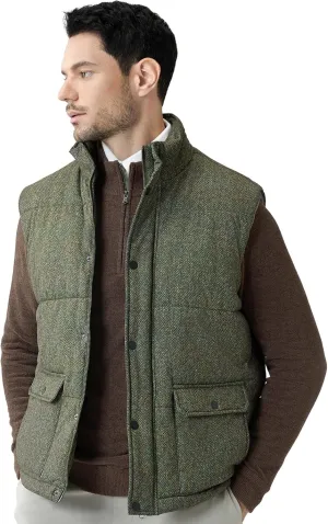 Puffer Vest for Men Light Padded Sleeveless Jacket with Pockets Mock Neck Windproof Winter Outerwear