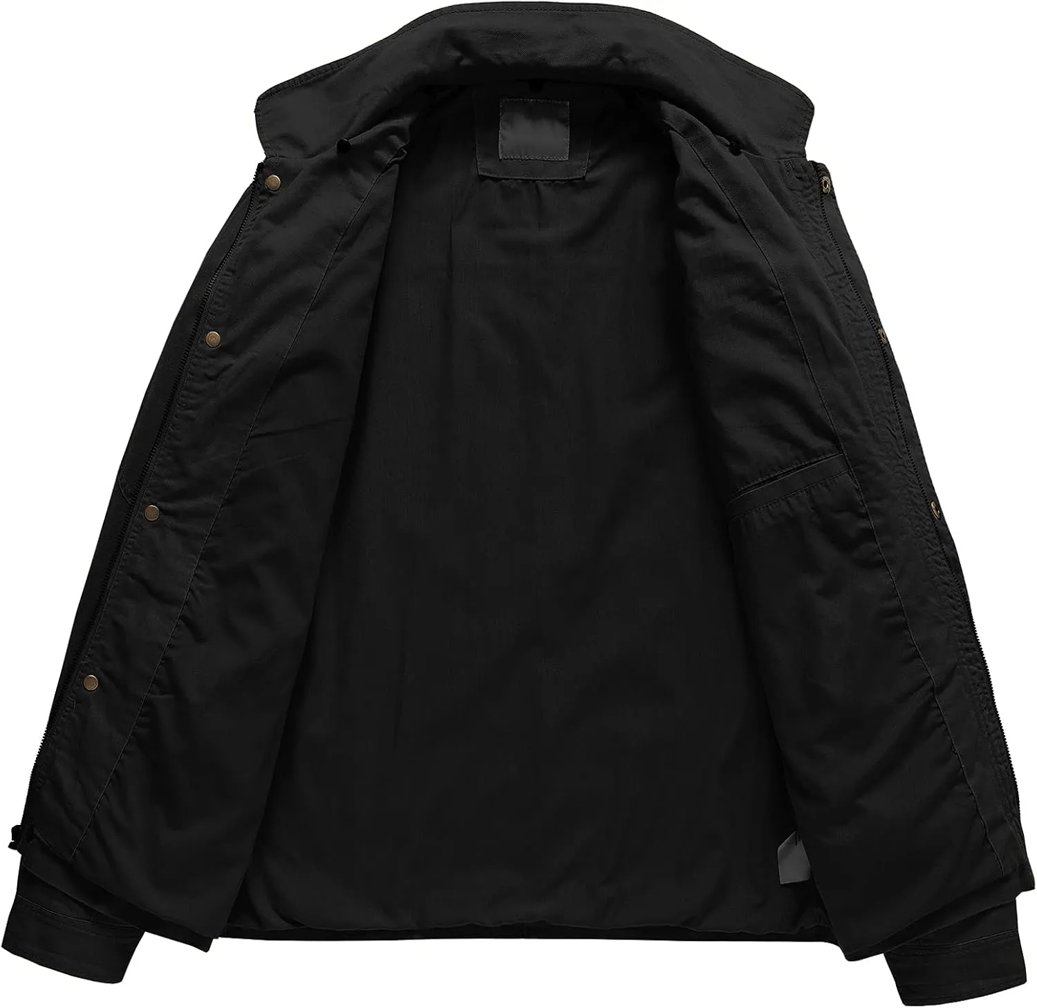 Pursky Men's Canvas Cotton Military Casual Field Jacket Outerwear With Removable Hood