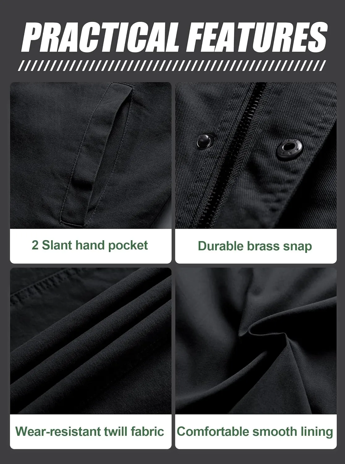 Pursky Men's Canvas Cotton Military Casual Field Jacket Outerwear With Removable Hood