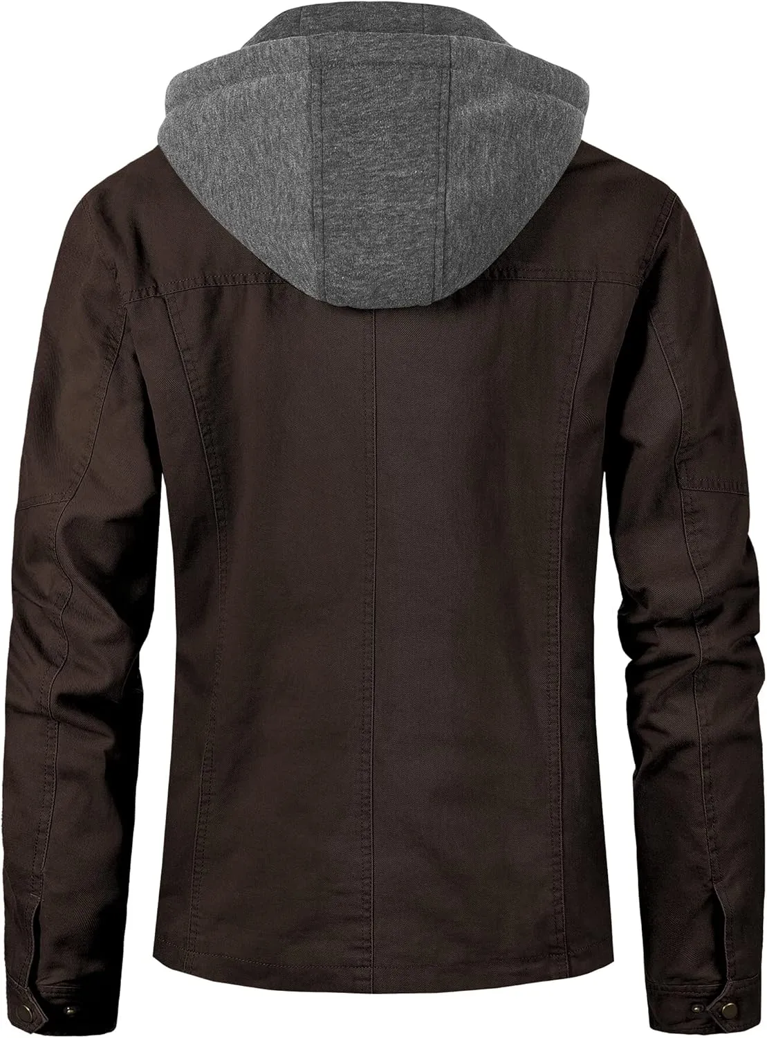 Pursky Men's Canvas Cotton Military Casual Field Jacket Outerwear With Removable Hood