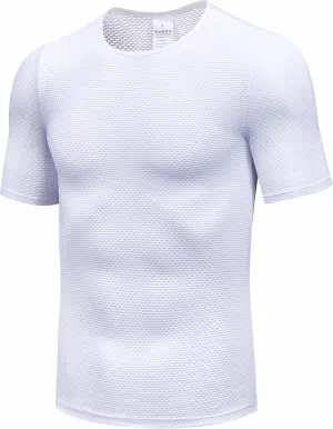 qualidyne Men's Cycling Base Layer Quick Dry Bike Undershirt Sleeveless Biking Jersey Bicycle Tops Sports Vest Breathable White