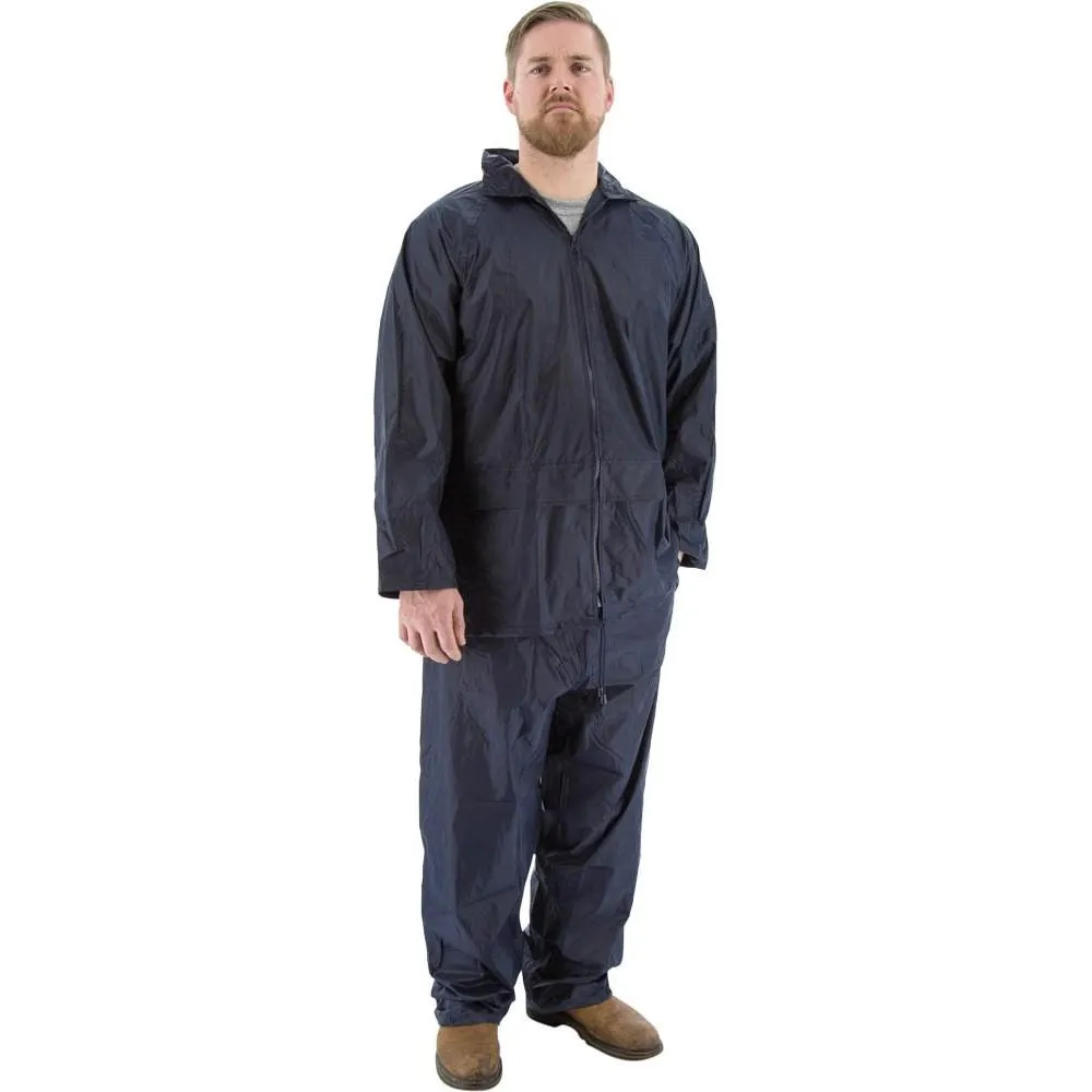 Rain Suits - Premium Waterproof Two-Piece Hooded Polyester with PVC Coating (PK 6 Suits) - Majestic