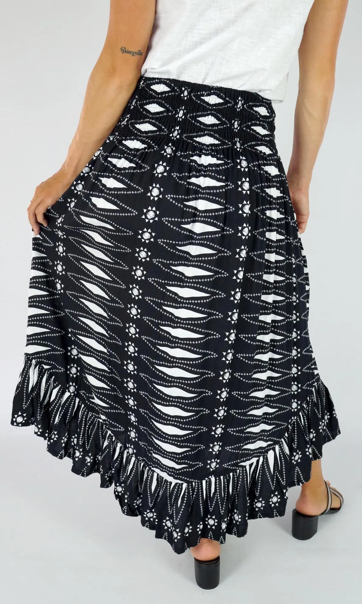 Rayon Skirt Tangelo Tiffany Black