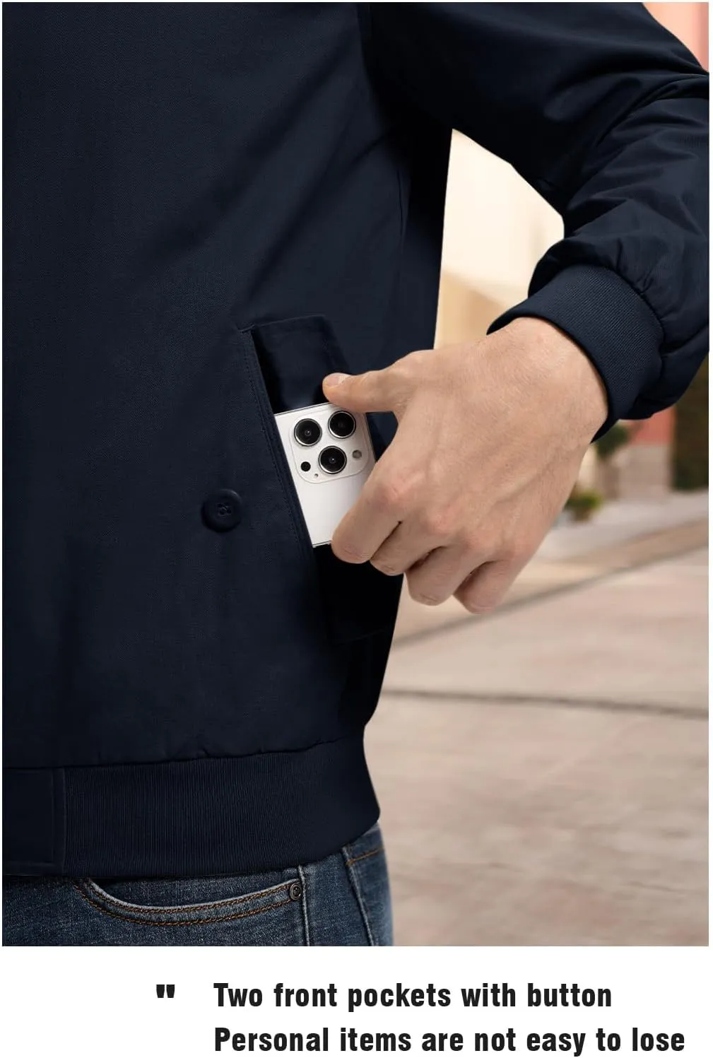 Rdruko Men's Bomber Jacket Cotton Lightweight Windbreaker Full Zip Casual Fashion Coat