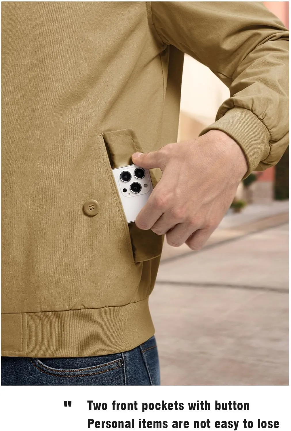 Rdruko Men's Bomber Jacket Cotton Lightweight Windbreaker Full Zip Casual Fashion Coat