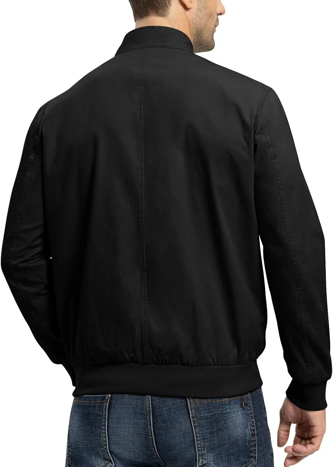 Rdruko Men's Bomber Jacket Cotton Lightweight Windbreaker Full Zip Casual Fashion Coat