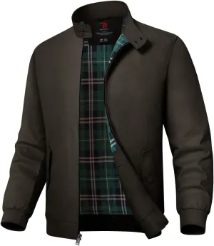 Rdruko Men's Bomber Jacket Cotton Lightweight Windbreaker Full Zip Casual Fashion Coat