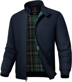 Rdruko Men's Bomber Jacket Cotton Lightweight Windbreaker Full Zip Casual Fashion Coat