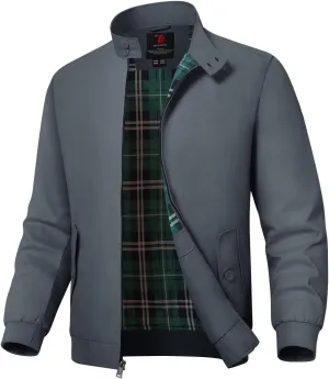 Rdruko Men's Bomber Jacket Cotton Lightweight Windbreaker Full Zip Casual Fashion Coat