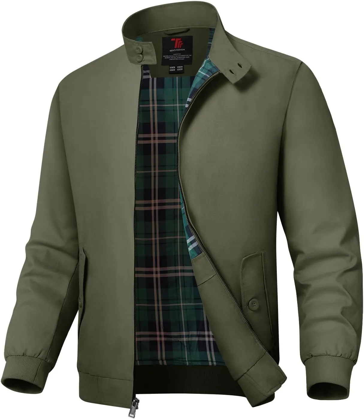 Rdruko Men's Bomber Jacket Cotton Lightweight Windbreaker Full Zip Casual Fashion Coat