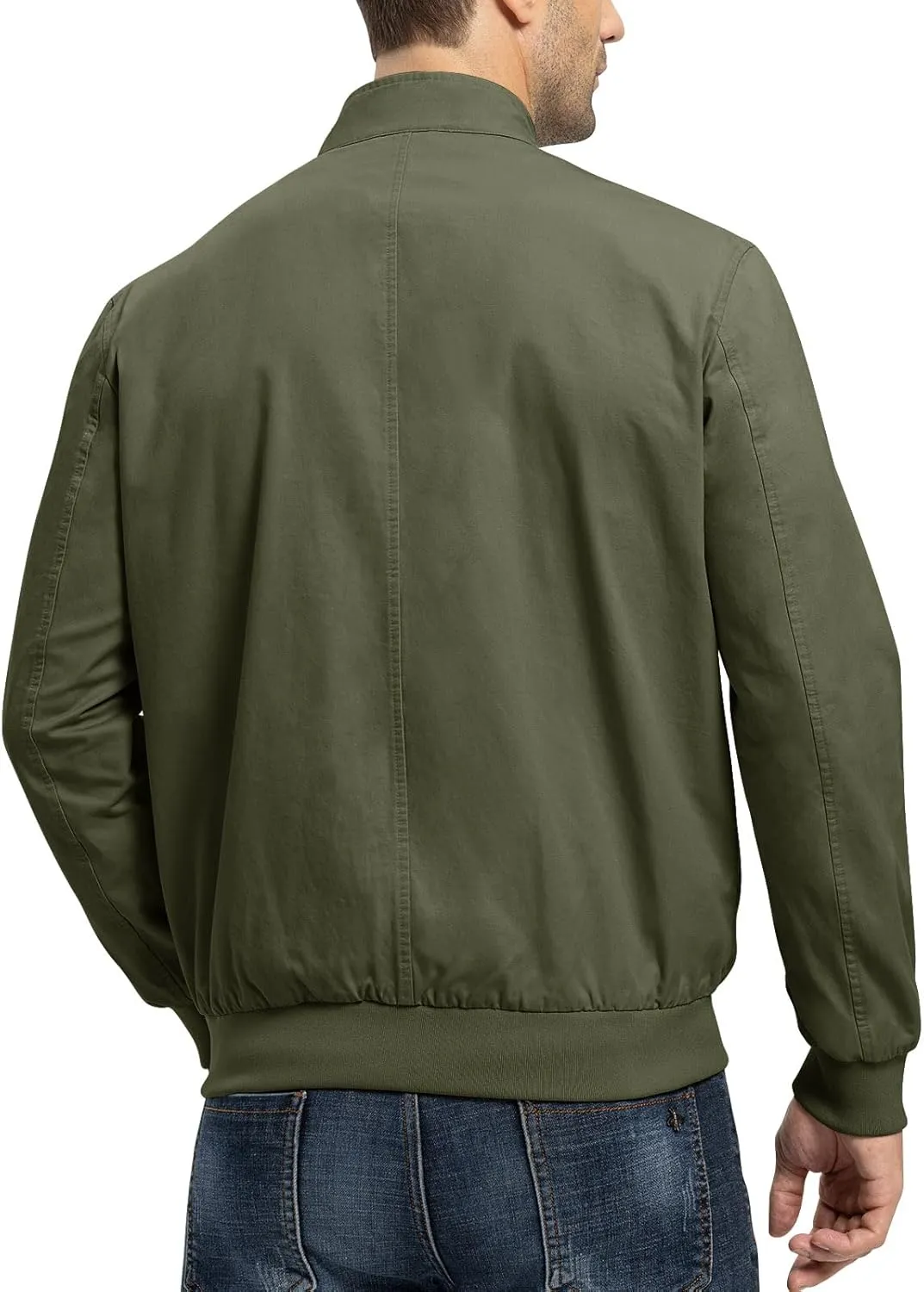 Rdruko Men's Bomber Jacket Cotton Lightweight Windbreaker Full Zip Casual Fashion Coat