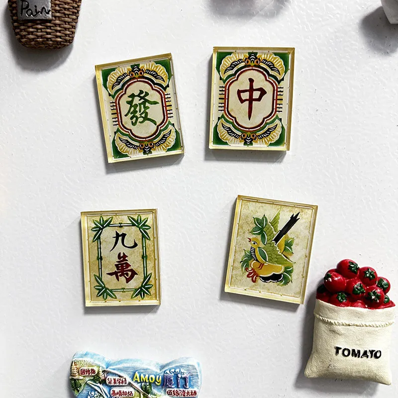 Retro Mahjong Fridge Magnets