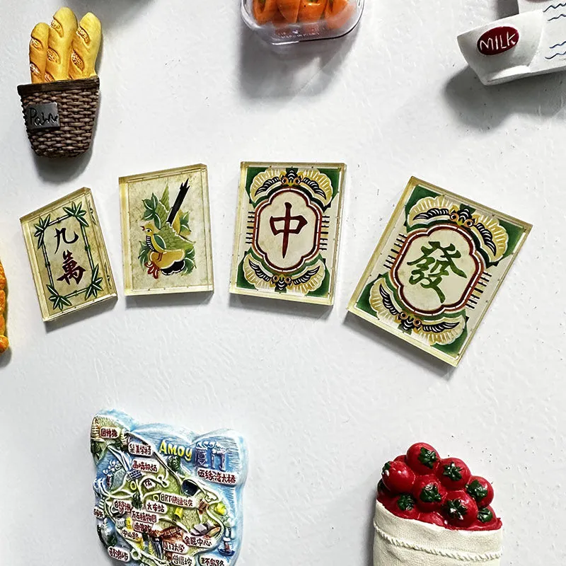Retro Mahjong Fridge Magnets