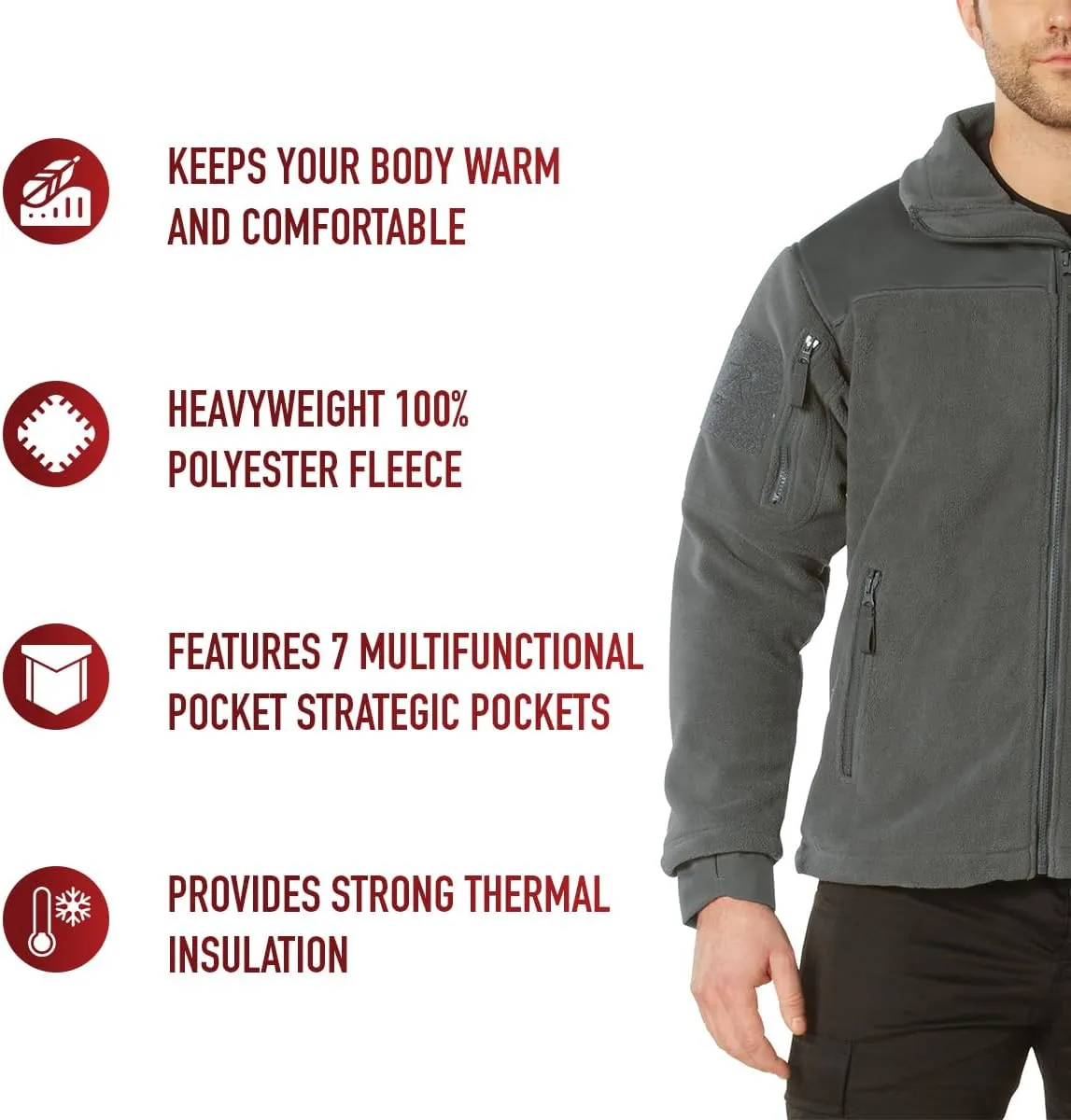 Rothco Spec Ops Tactical Fleece Jacket  Great For Layering