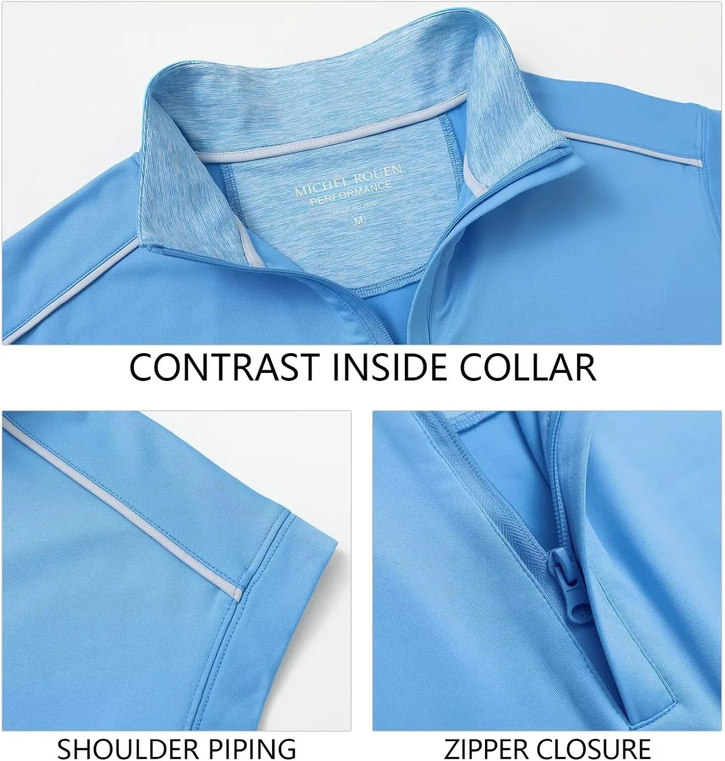 Rouen Mens Vests Outerwear Lightweight Moisture Wicking Midlayer Sleeveless Sports Golf Quarter Zip Pullover Mens Vest