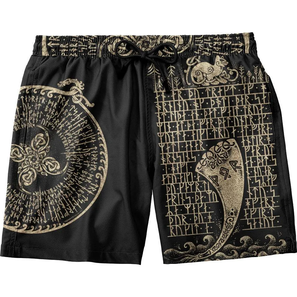 Runes of Thor Swim Trunks - Stone Edition