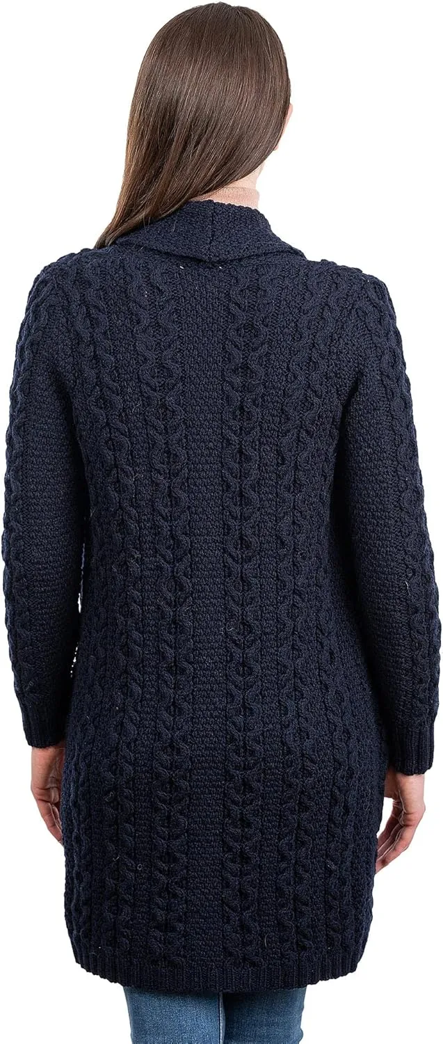 SAOL - Women's 2025 Fashion Casual Open Front Long Sleeve, Wool Knit Cardigans Sweaters Outerwear Coats