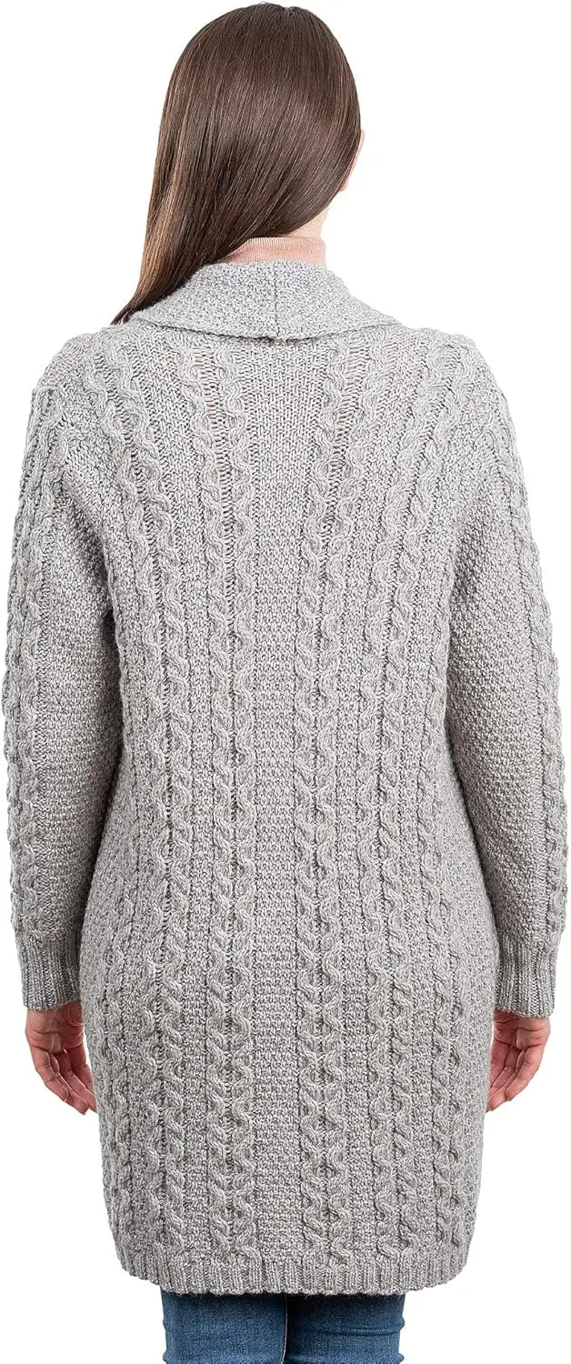 SAOL - Women's 2025 Fashion Casual Open Front Long Sleeve, Wool Knit Cardigans Sweaters Outerwear Coats