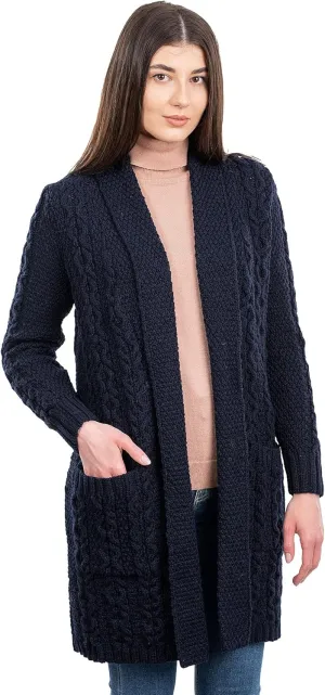 SAOL - Women's 2025 Fashion Casual Open Front Long Sleeve, Wool Knit Cardigans Sweaters Outerwear Coats