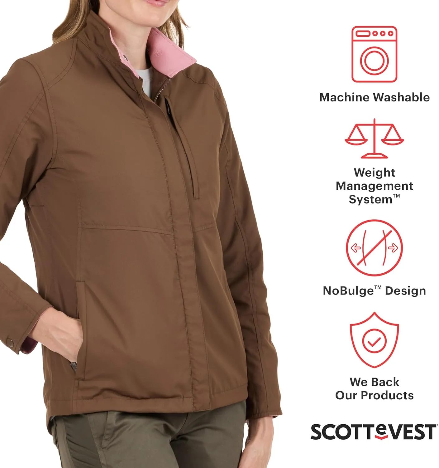 SCOTTeVEST Epic Travel Jacket for Women - 22 Hidden Pockets - Soft Shell Coat - Pickpocket Proof Clothing