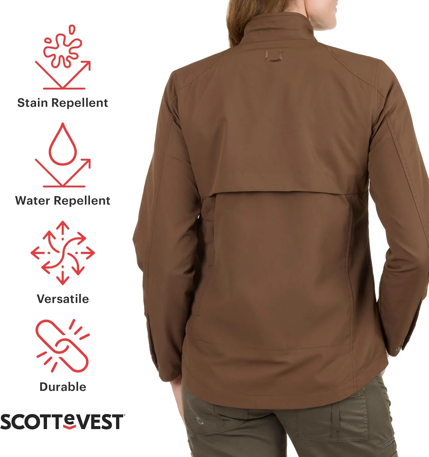 SCOTTeVEST Epic Travel Jacket for Women - 22 Hidden Pockets - Soft Shell Coat - Pickpocket Proof Clothing