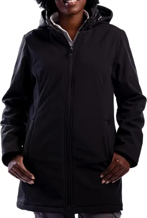 SCOTTeVEST Penny Winter Rain Coat for Women - 19 Hidden Pockets - Soft Shell Water Repellent Jacket for Travel & More