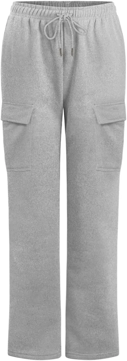 Scrub Pants for Women Workout Sweatpants High Waisted Baggy Casual Elastic Waist