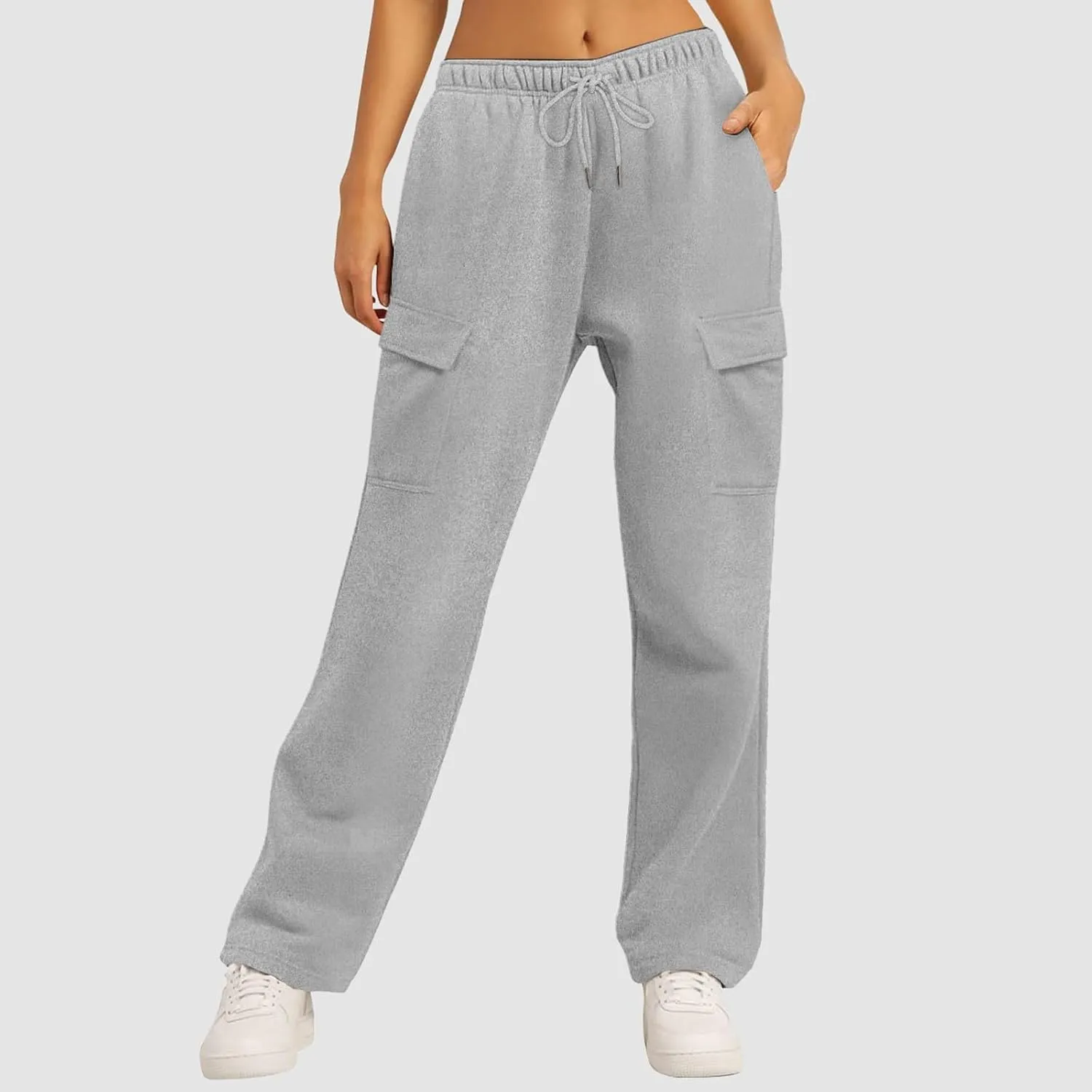 Scrub Pants for Women Workout Sweatpants High Waisted Baggy Casual Elastic Waist