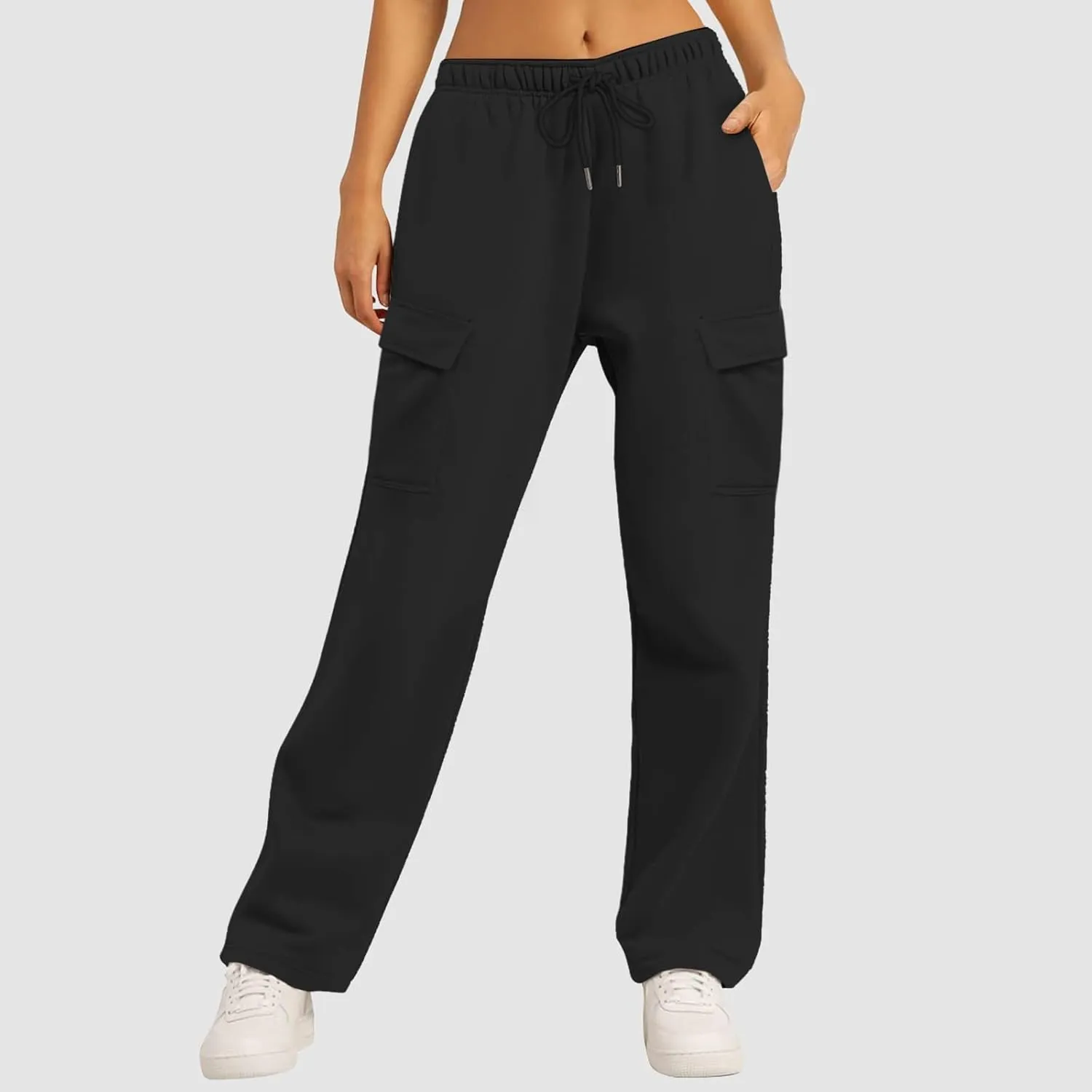 Scrub Pants for Women Workout Sweatpants High Waisted Baggy Casual Elastic Waist