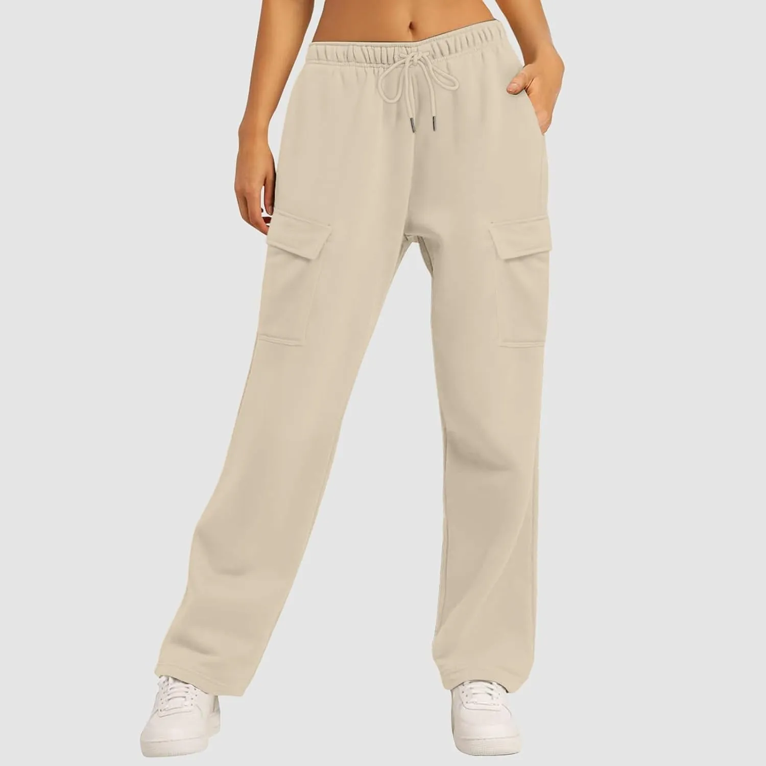 Scrub Pants for Women Workout Sweatpants High Waisted Baggy Casual Elastic Waist