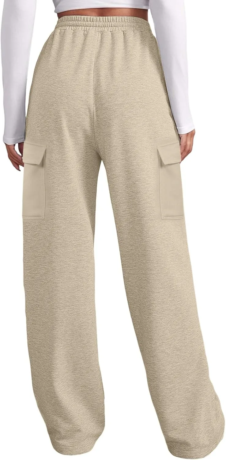 Scrub Pants for Women Workout Sweatpants High Waisted Baggy Casual Elastic Waist