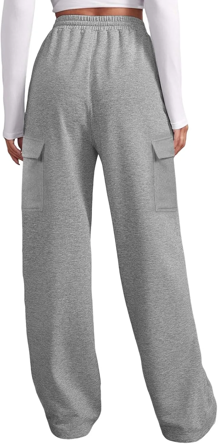 Scrub Pants for Women Workout Sweatpants High Waisted Baggy Casual Elastic Waist