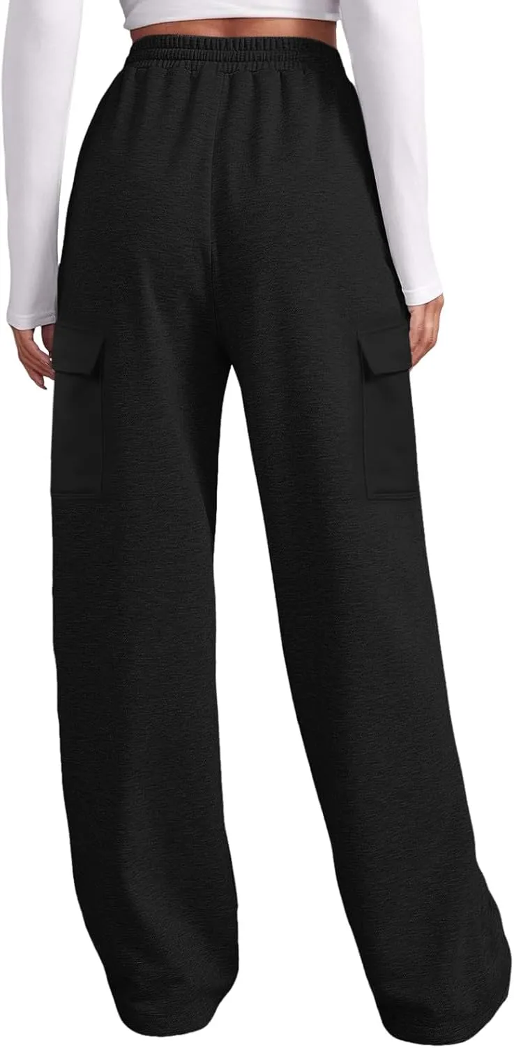 Scrub Pants for Women Workout Sweatpants High Waisted Baggy Casual Elastic Waist