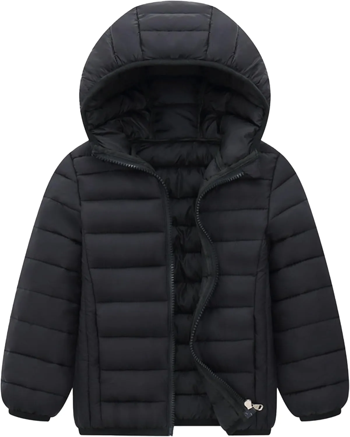 SEAUR - Kid Padded Jackets with Hood Boy Girl Puffer Coat Lightweight Toddler Winter Lining Coat Long Sleeve Zipped Outerwear