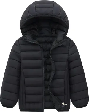 SEAUR - Kid Padded Jackets with Hood Boy Girl Puffer Coat Lightweight Toddler Winter Lining Coat Long Sleeve Zipped Outerwear