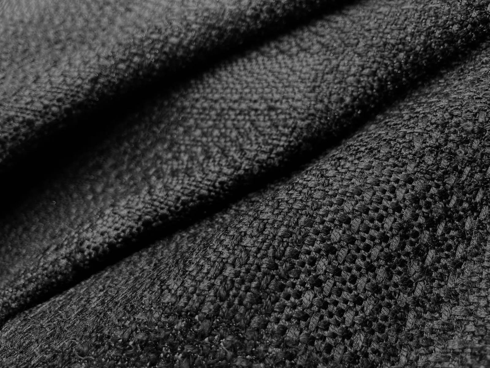 Shimmering Open Weave Black Boucle  (Made in Italy)