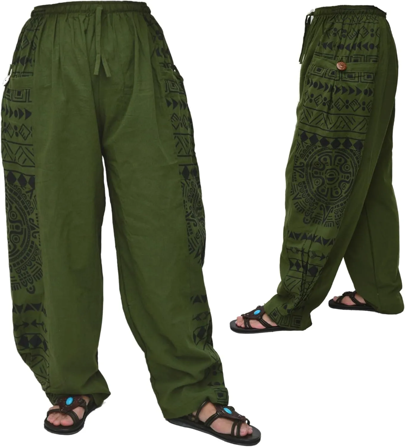 Siamrose Casual Baggy Yoga Harem Pants Lounge Trousers Men Women, with 2 Big Pockets