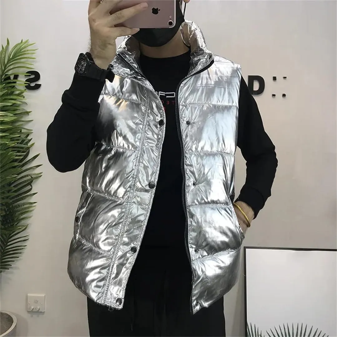 Slim Fit Hooded Padded Reporter Sleeveless Jacket Coat Vest Men Waistcoat Winter Warm Cotton Vests For