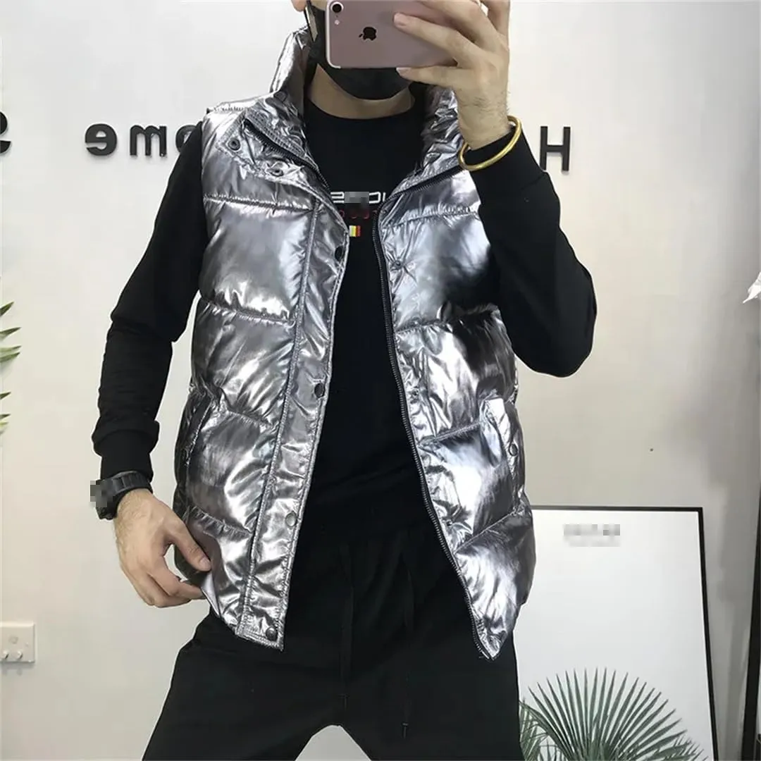 Slim Fit Hooded Padded Reporter Sleeveless Jacket Coat Vest Men Waistcoat Winter Warm Cotton Vests For