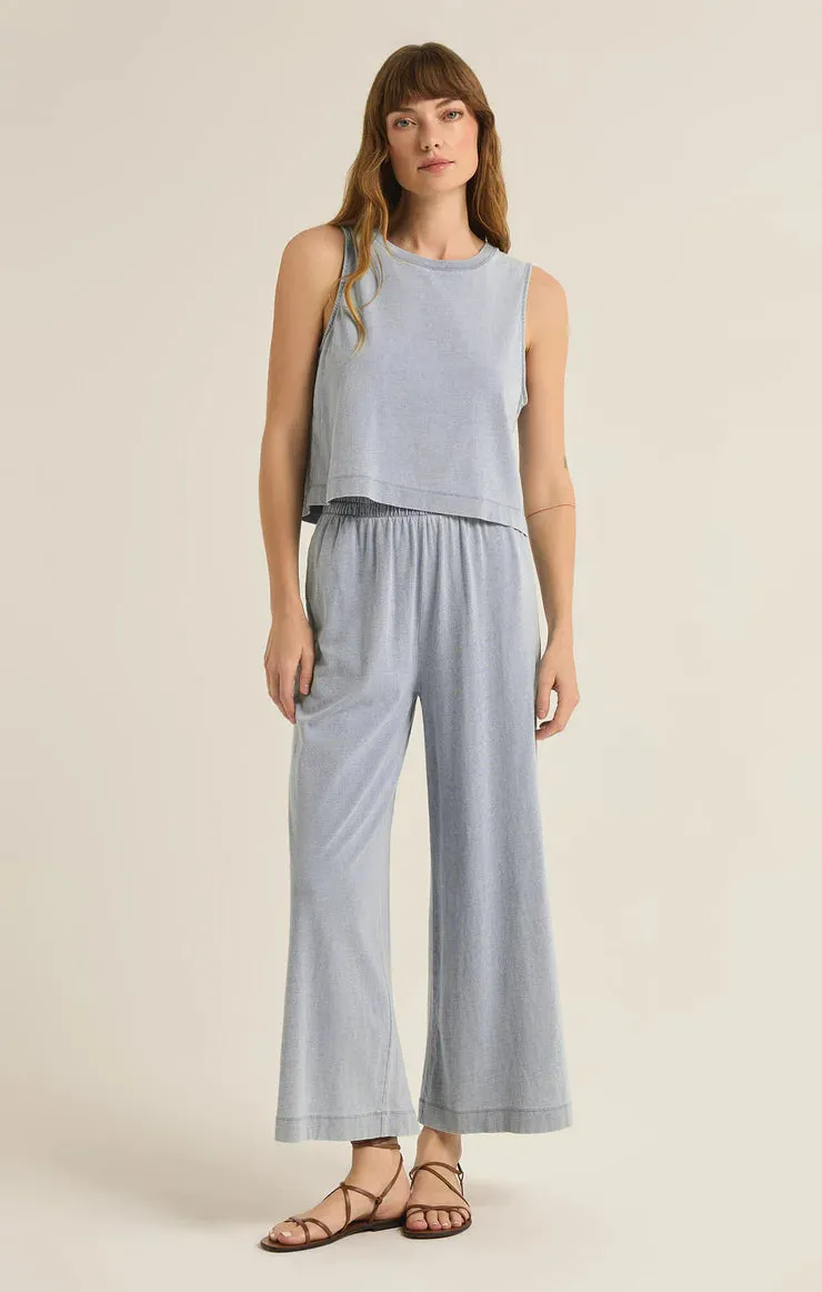 Sloane Jersey Denim Muscle Tank | Washed Indigo