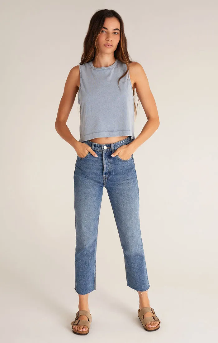Sloane Jersey Denim Muscle Tank