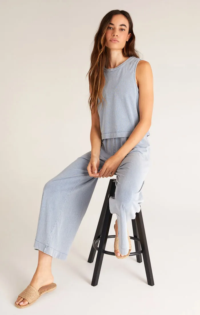 Sloane Jersey Denim Muscle Tank