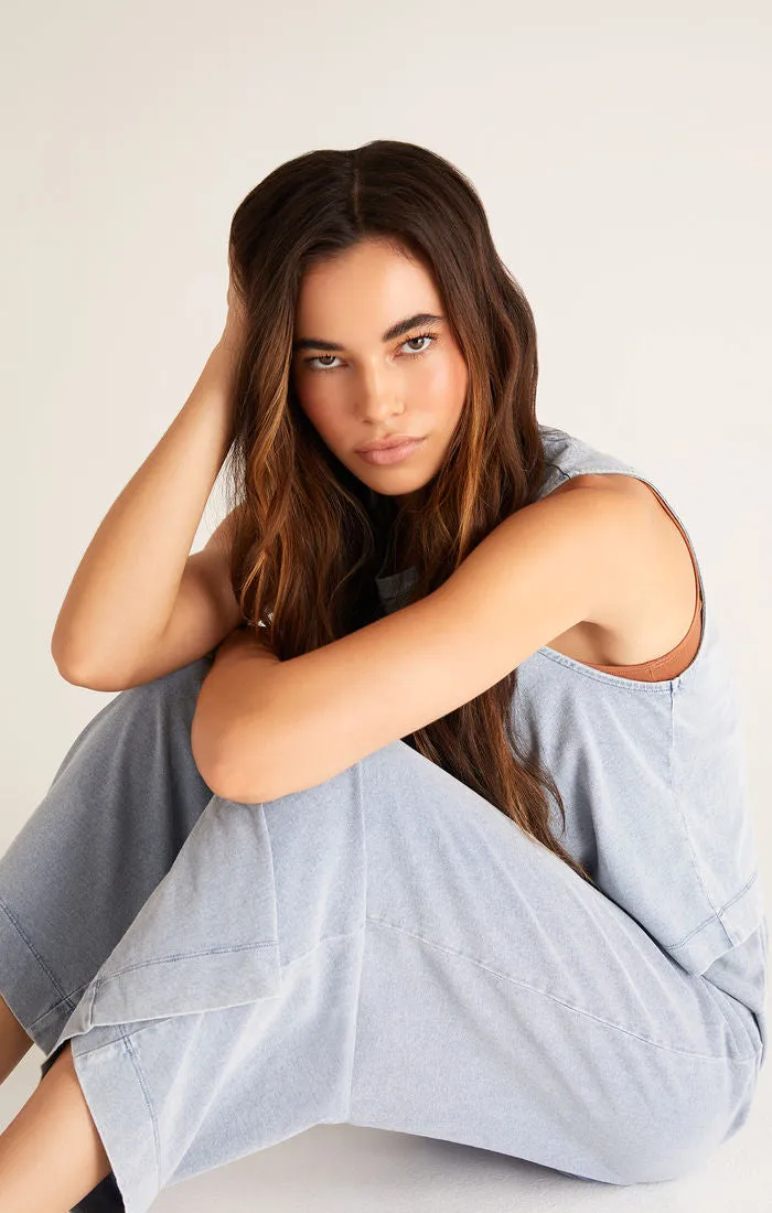 Sloane Jersey Denim Muscle Tank