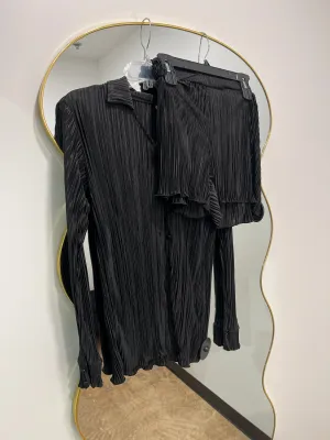 Solid Pleated Shorts Set