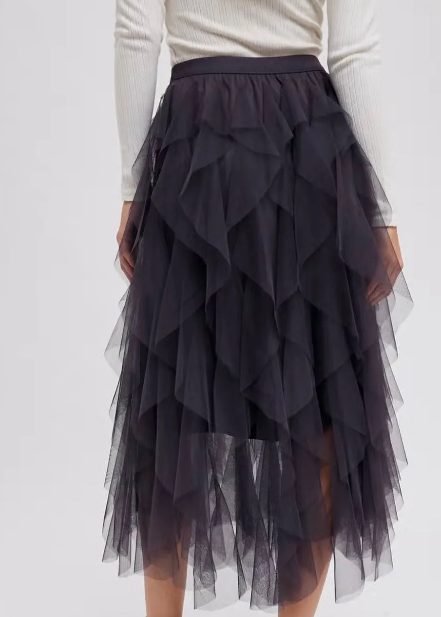 Spin Me Around Tulle Midi Skirt