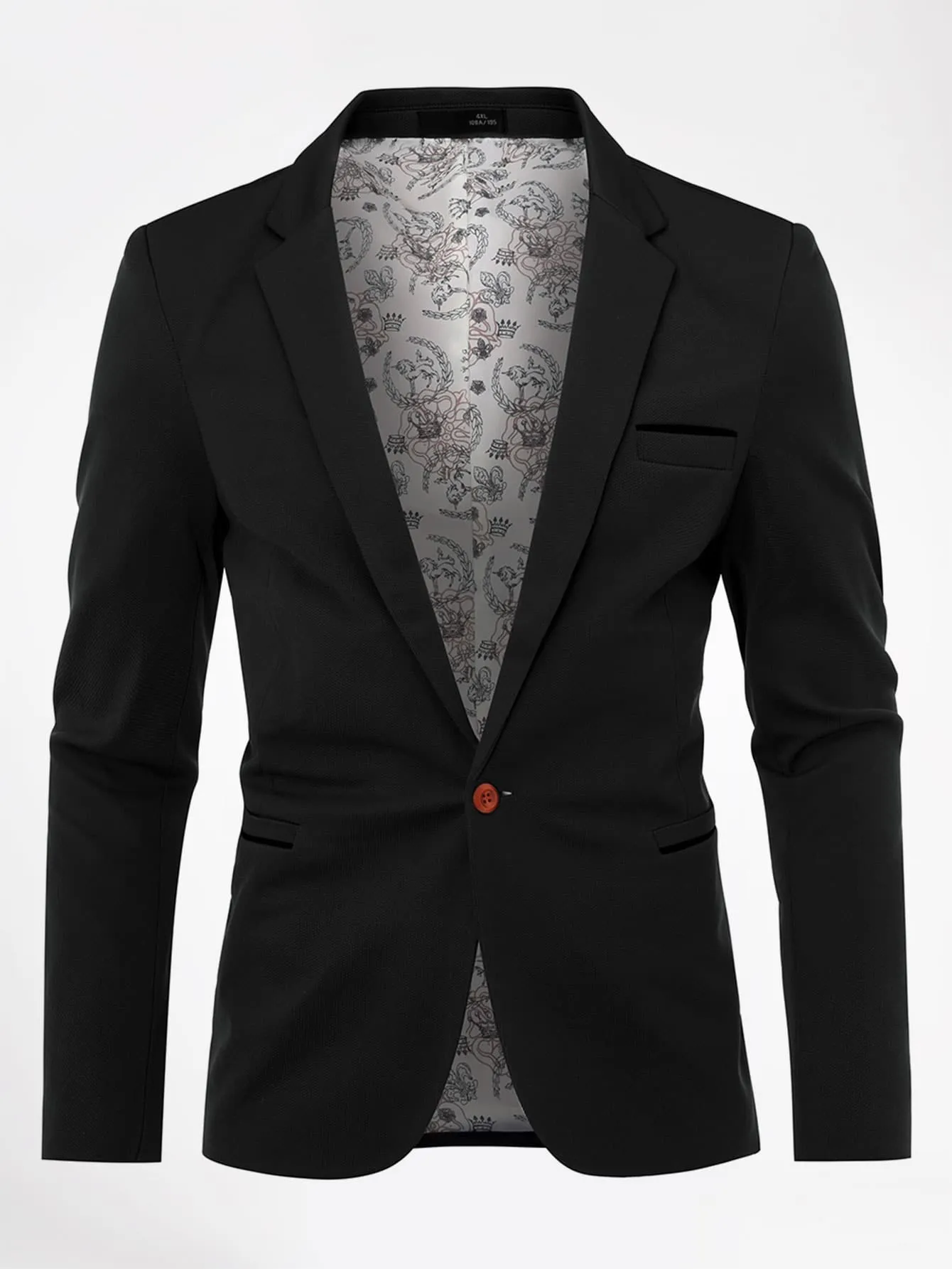 Split Hem Button Detail Cuff Blazer