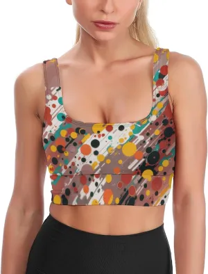 Sports Bra Stars Graffiti Tank Tops for Women Soft Padded Workout Yoga Top