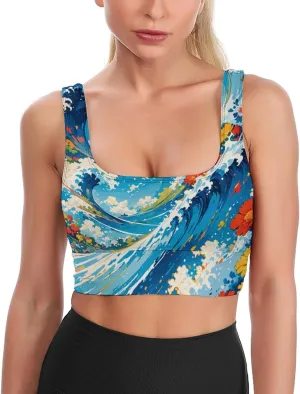 Sports Bra Stars Graffiti Tank Tops for Women Soft Padded Workout Yoga Top